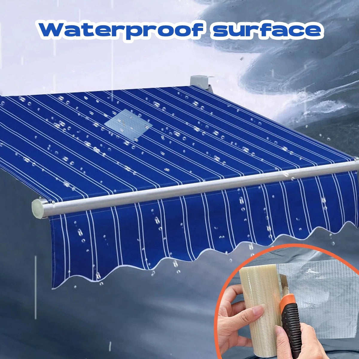 5in x 39FT RV Awning Repair Tape Kit - Transparent