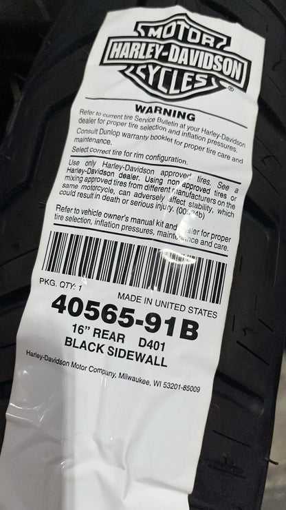 Dunlop D401 Tire 130/90B16 for Harley-Davidson XL (1981–2003) Blackwall 16"