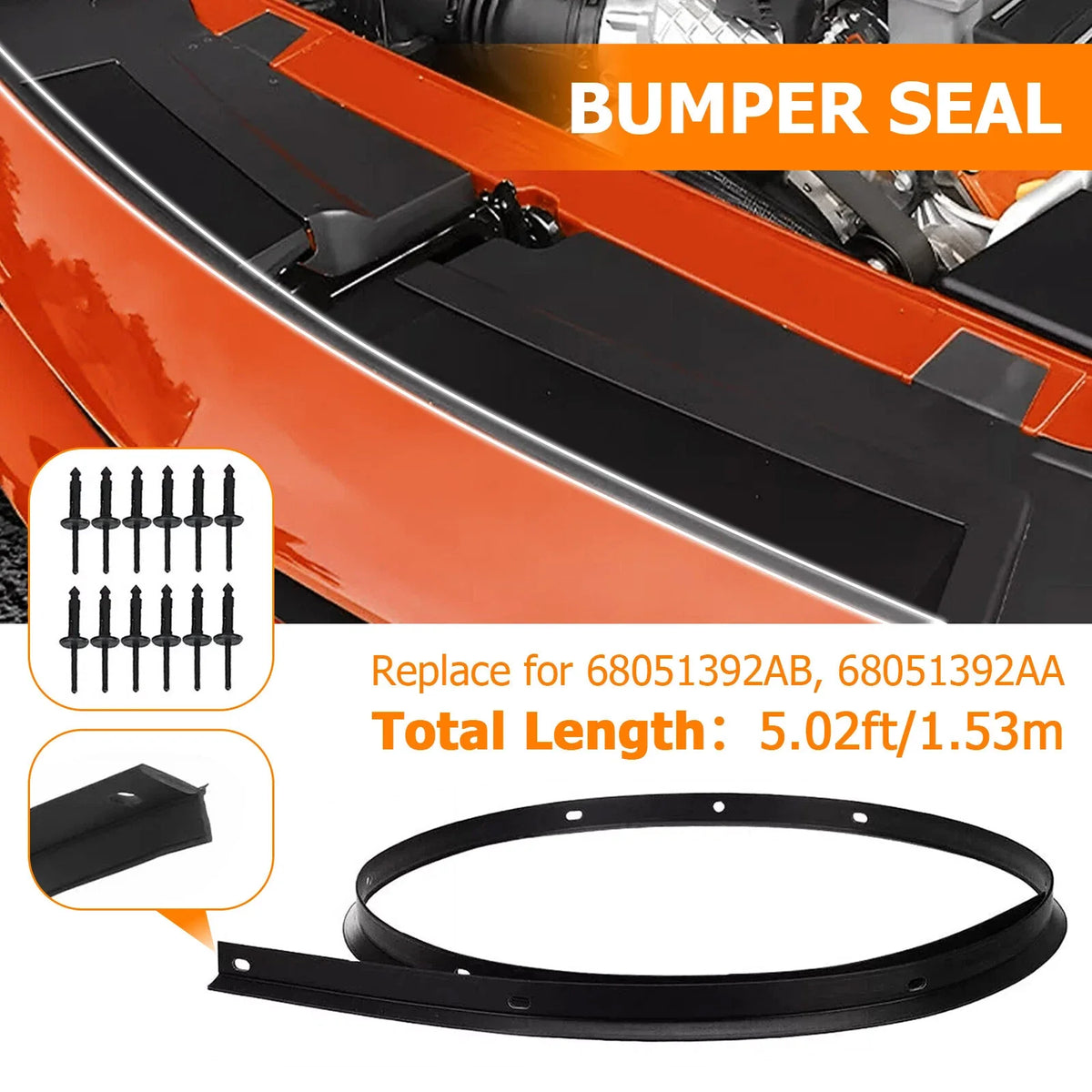 Front Bumper Hood Weatherstrip Seal for Dodge Challenger (2008–2022)