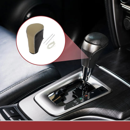 1Pc Gear Shift Knob Cover for Honda Accord 8 (2008–2012) Black Beige Leather