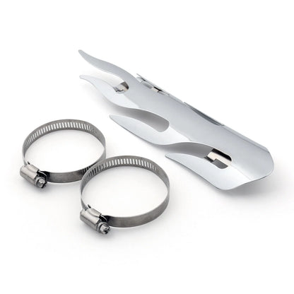 Chrome Exhaust Muffler Pipe Heat Shield Cover for Cafe Racer Bobber