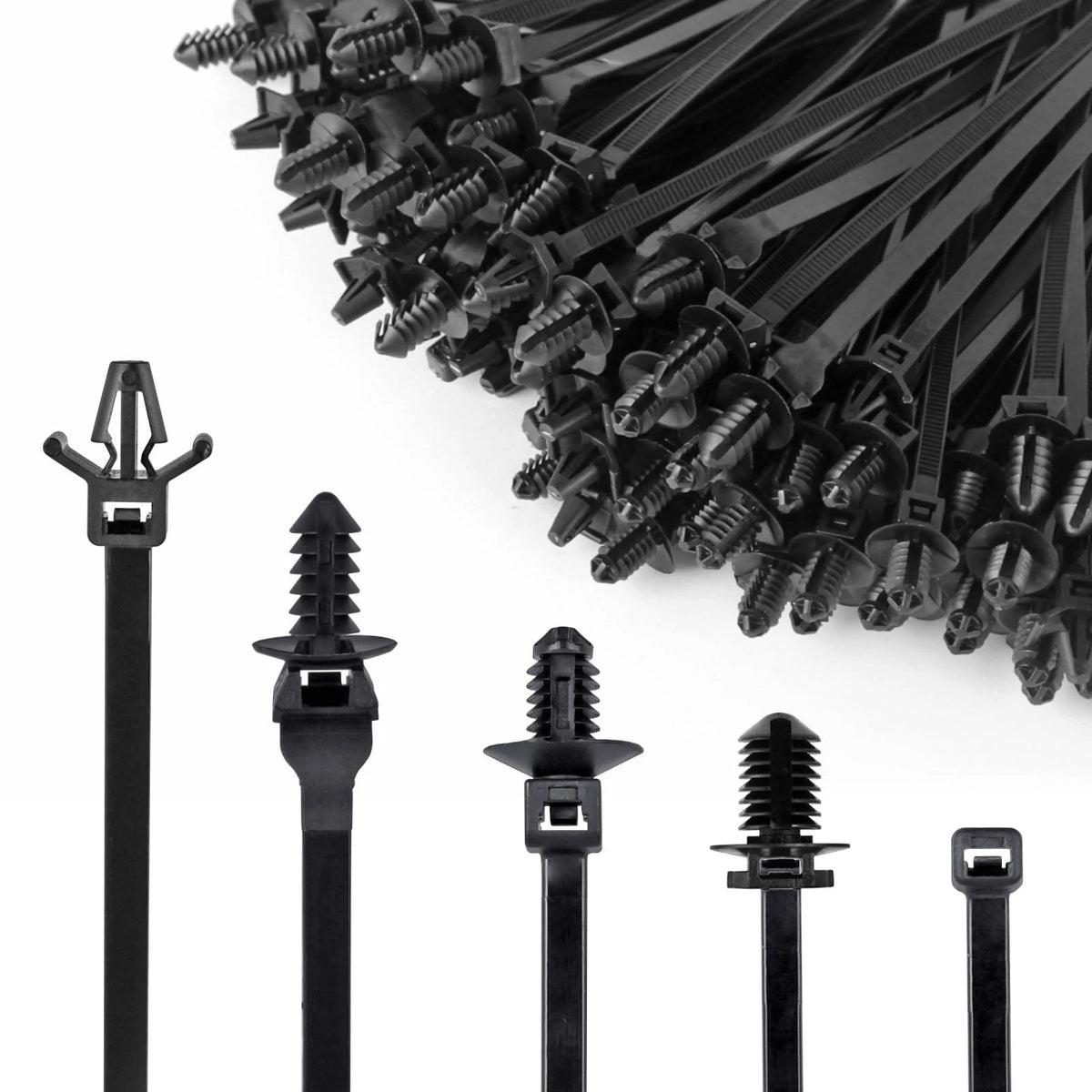 160Pcs Nylon Cable Tie Buckle Zip Clips for Automotive Applications