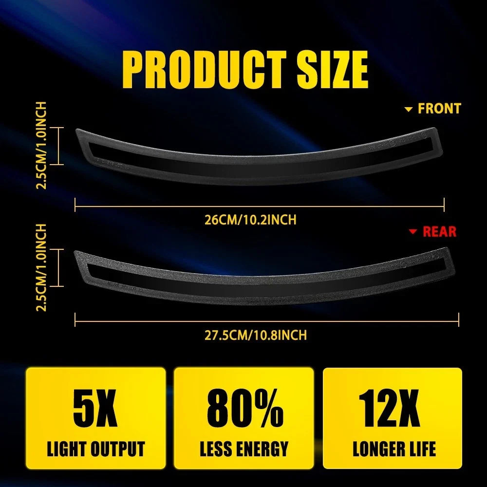 4X Smoke Lens F&R White LED Side Marker Lights for Chevy Corvette C7 (2014–2019)
