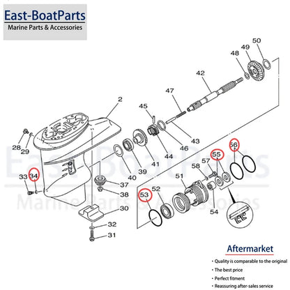 Lower Unit Seal Kit for Yamaha 4 Stroke 25HP F25 (2000–2023)