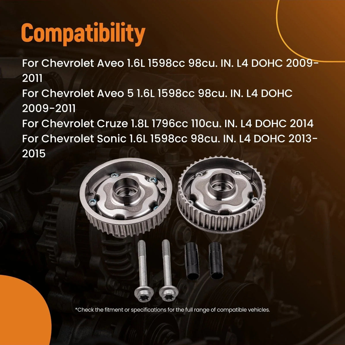 Camshaft Gears for Chevrolet Sonic, Cruze, Pontiac G3 (2010–2015)