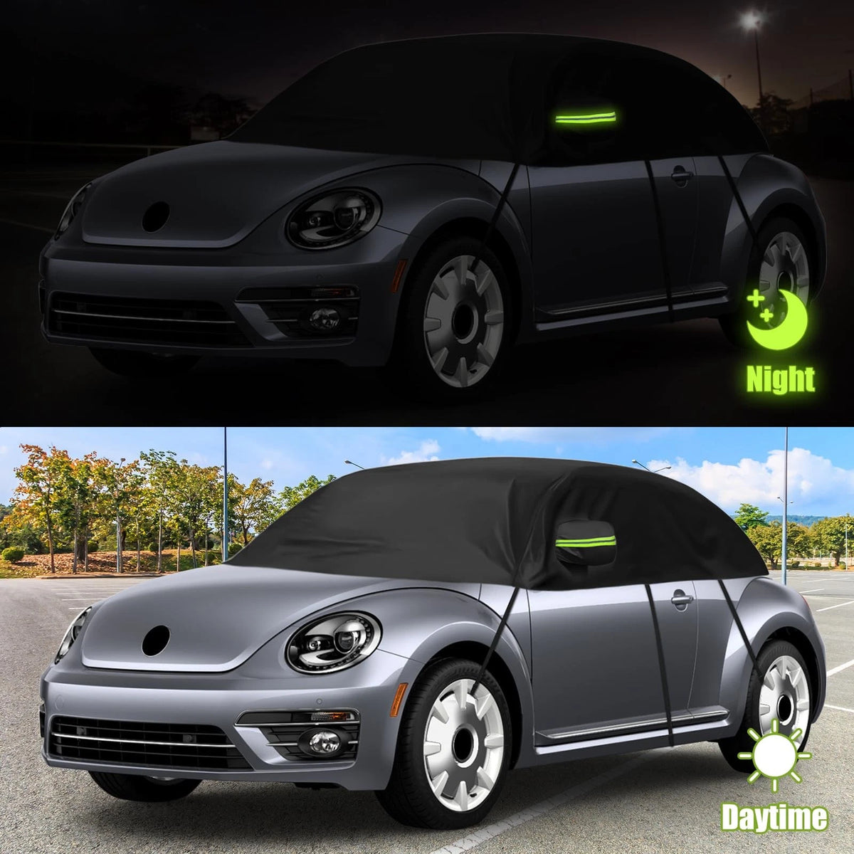 Half Car Cover for Volkswagen New Beetle (1998–2022) All-Weather Waterproof