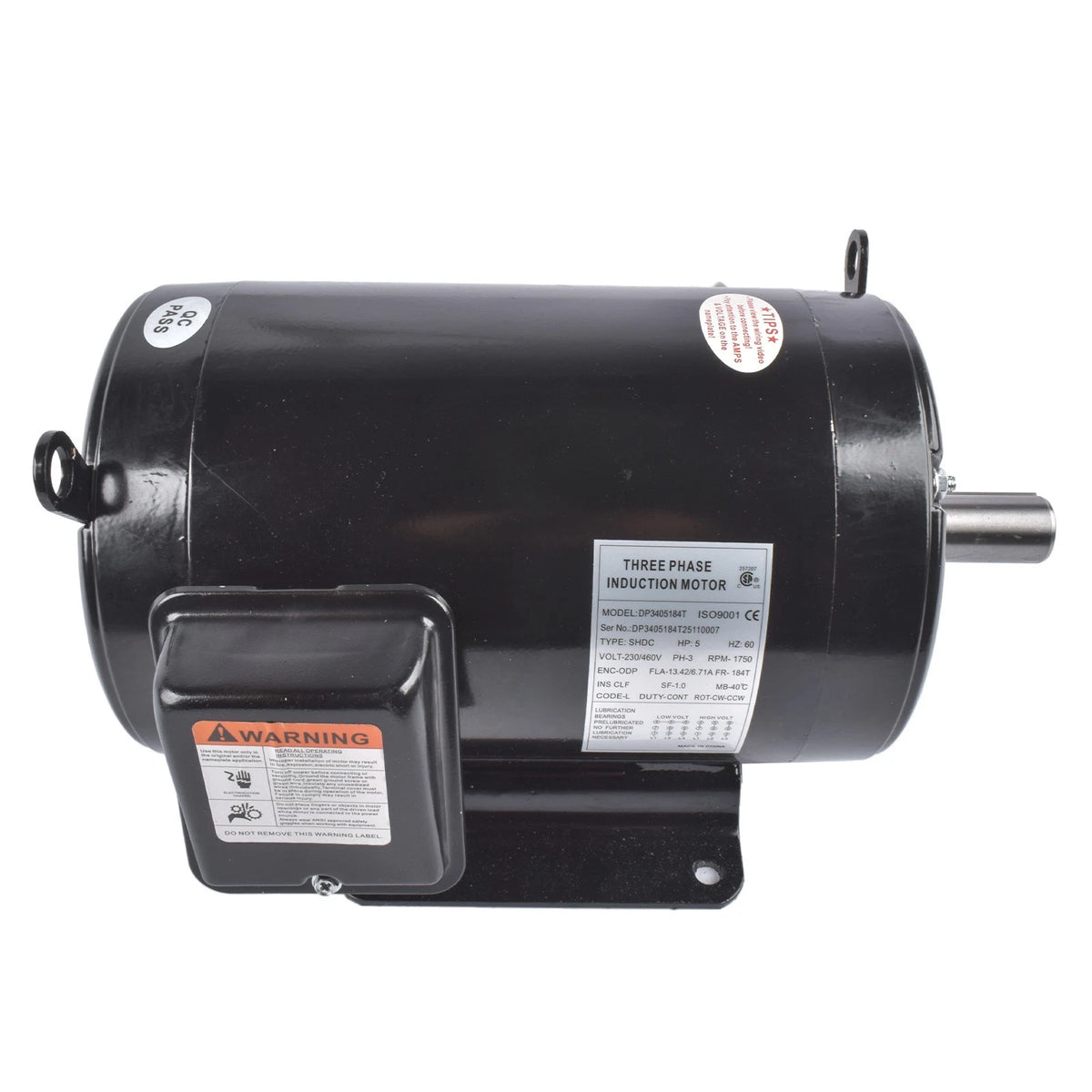 Electric Motor 5HP 208-230/460V 3 Phase 184T Frame EM3218T