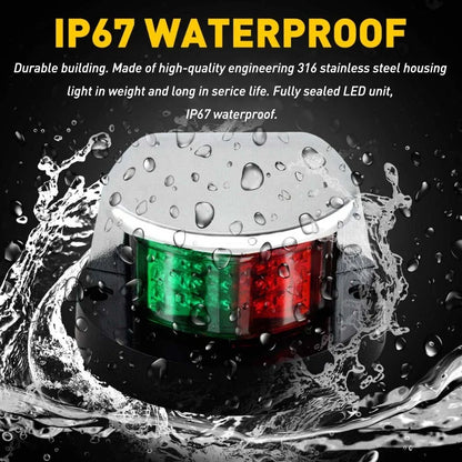 LED Boat Navigation Lights Red and Green for Marine Bow Light