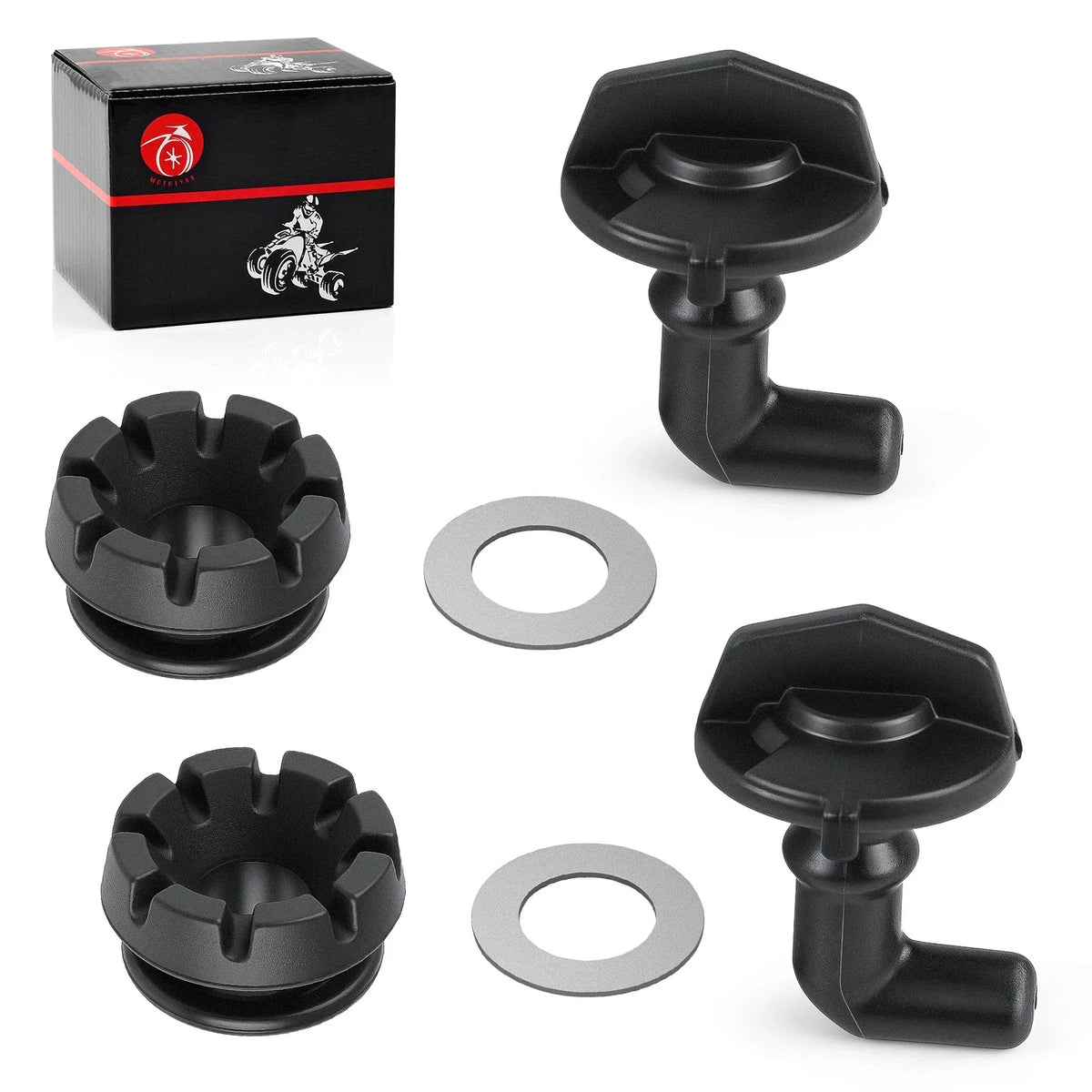 2X Hood Latch Toggles + Grommets Washer Kit for Polaris RZR 570 (2012–2022)