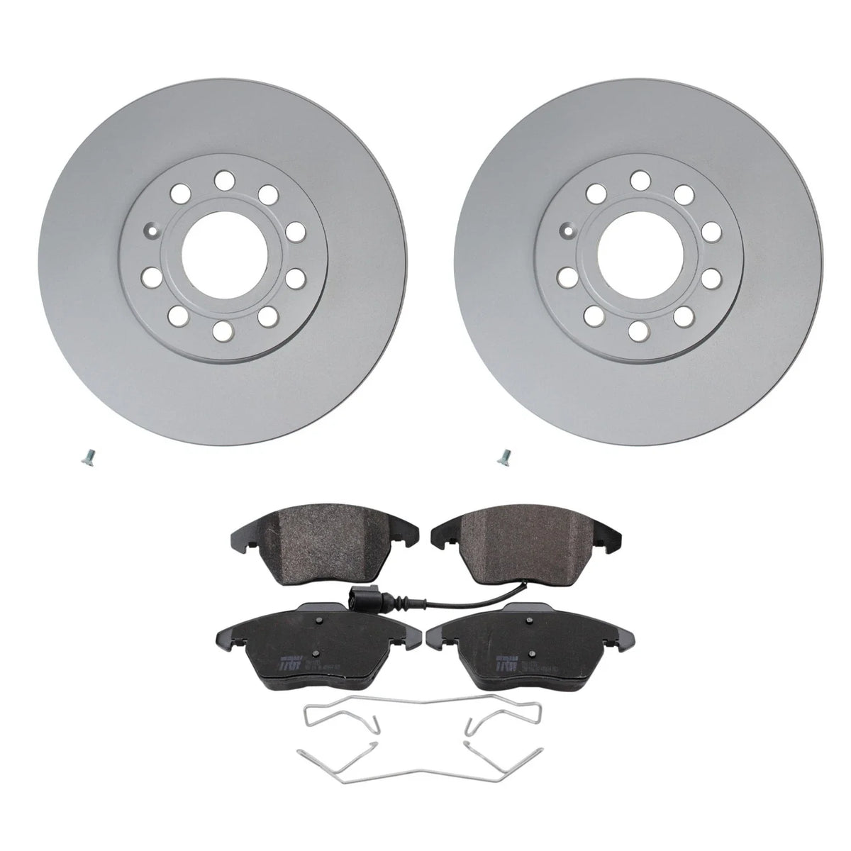Set of 4 Hella Front Rotors & TRW Pro Low-Met Disc Brake Pads for A3 Golf Jetta Rabbit