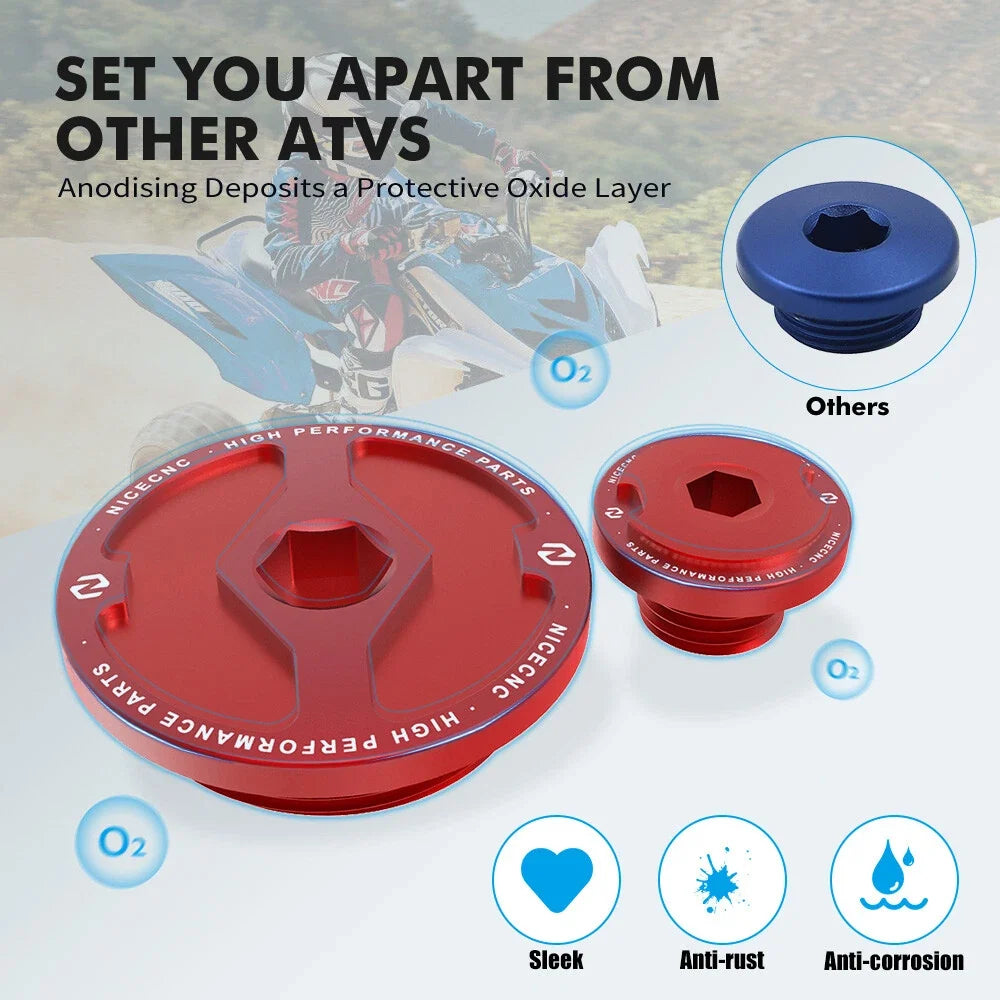 Aluminum Crankcase Plugs Screw for Yamaha YFZ450R/RSE (2009–2023)
