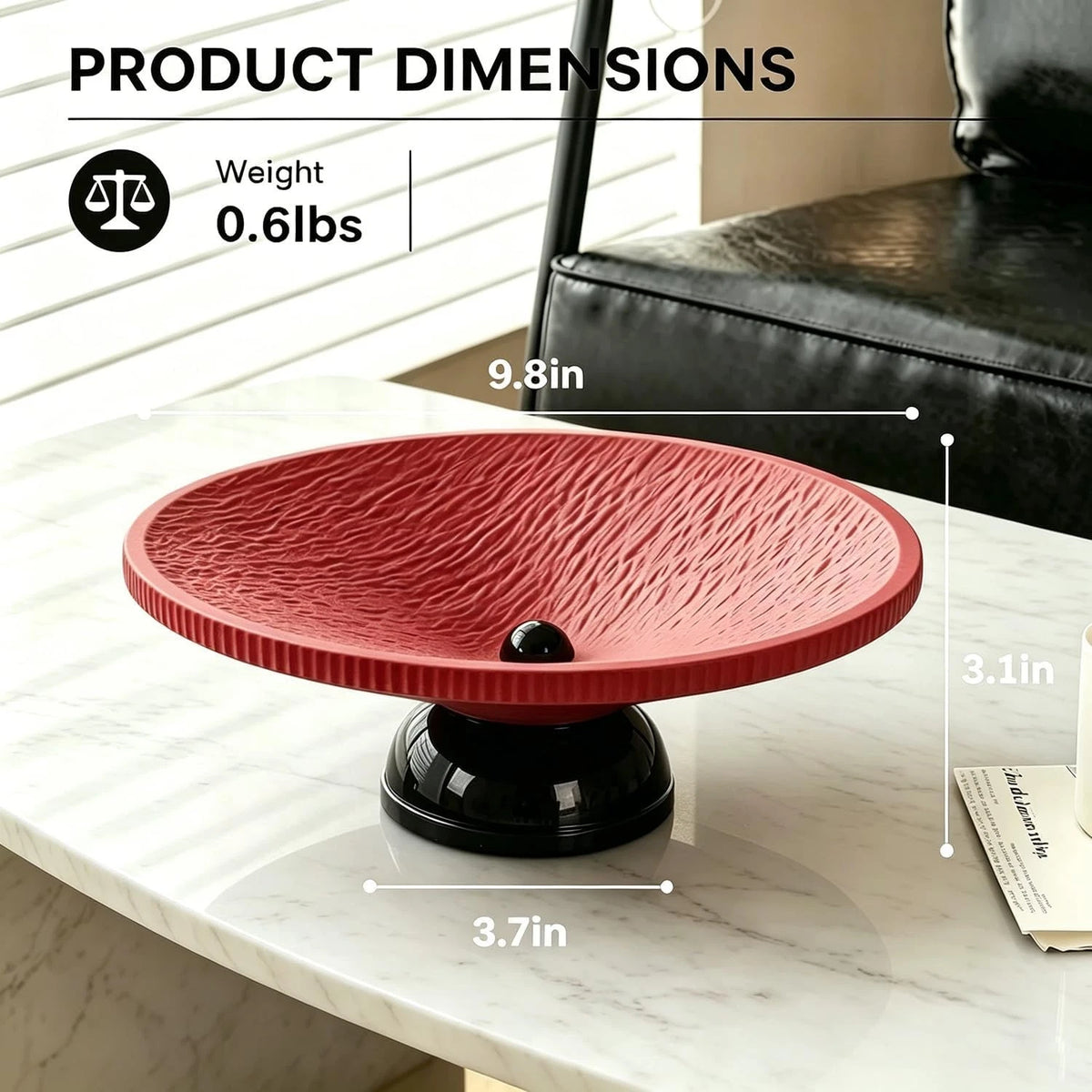 9.8" Large Fruit Bowl with Draining Holes for Kitchen Counter (Modern)