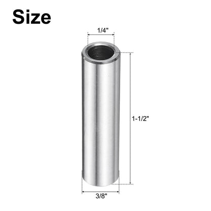 Set of 5 Stainless Steel Spacers 1/4" Bore x 3/8" x 1-1/2"