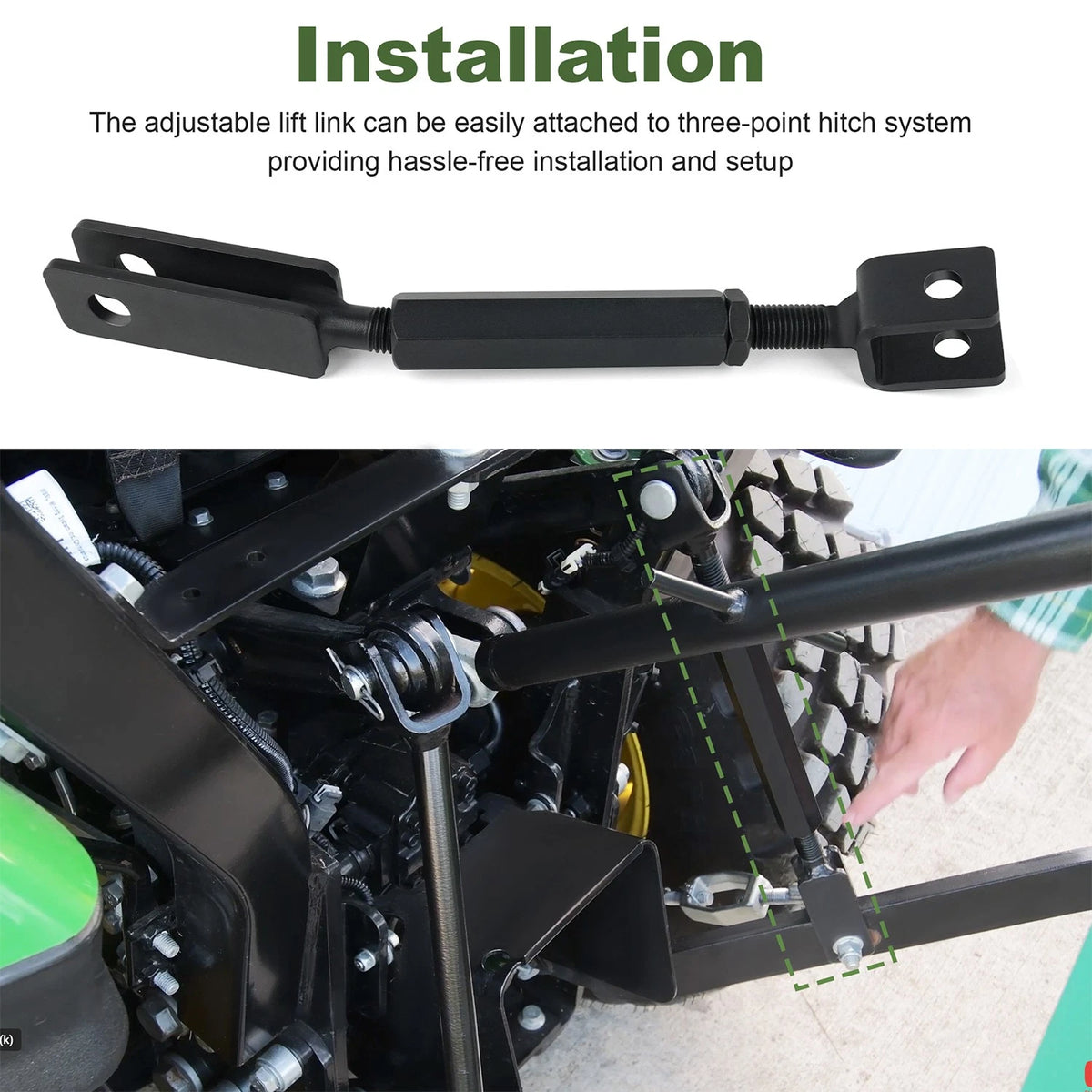 3-Point Hitch Adjustable Lift Link LVA16296 for John Deere 1023E 1025R 1026R