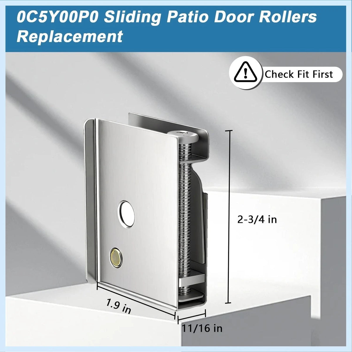 2Pcs Sliding Patio Door Rollers for Pella (2010–2023) 1-1/2”