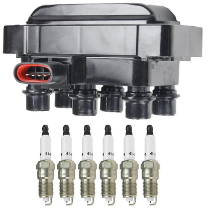 Set of 6 Ignition Coils + Iridium Spark Plugs for Ford Explorer Ranger Taurus V6