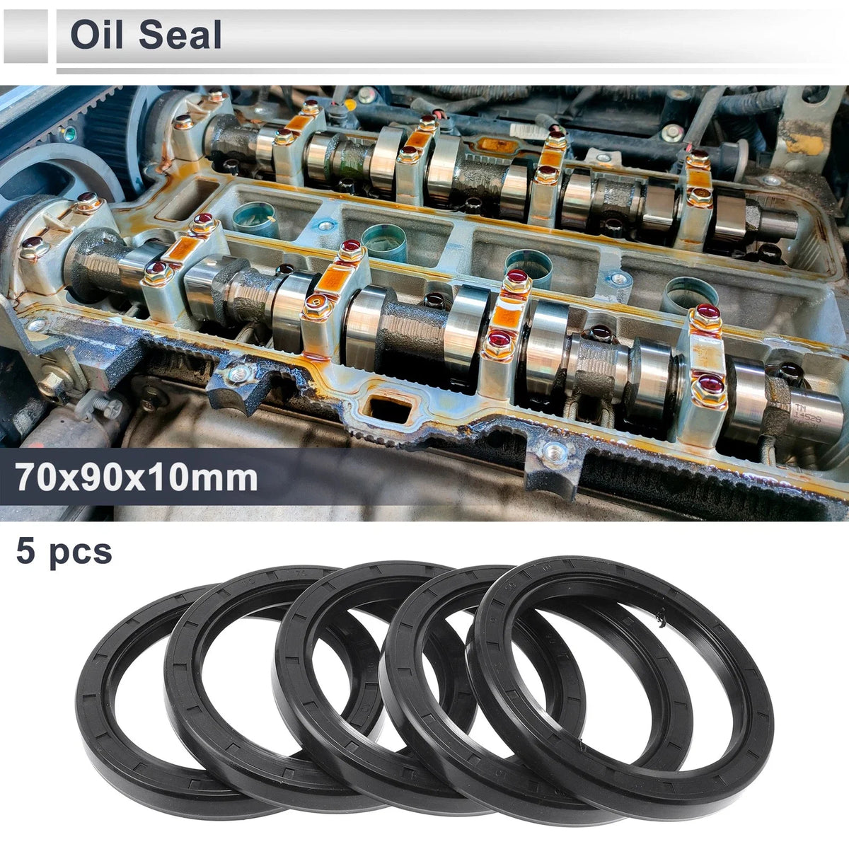 Set of 5 Oil Seal Rotary Shaft Seal 70x90x10mm for Various Models