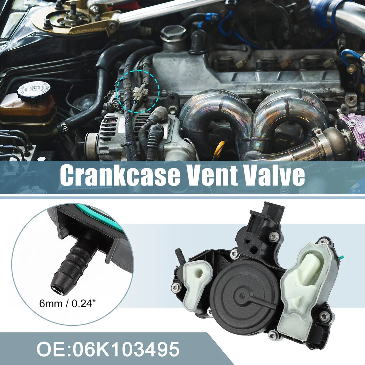 PCV Valve for Volkswagen Jetta (2014–2018) 06K103495