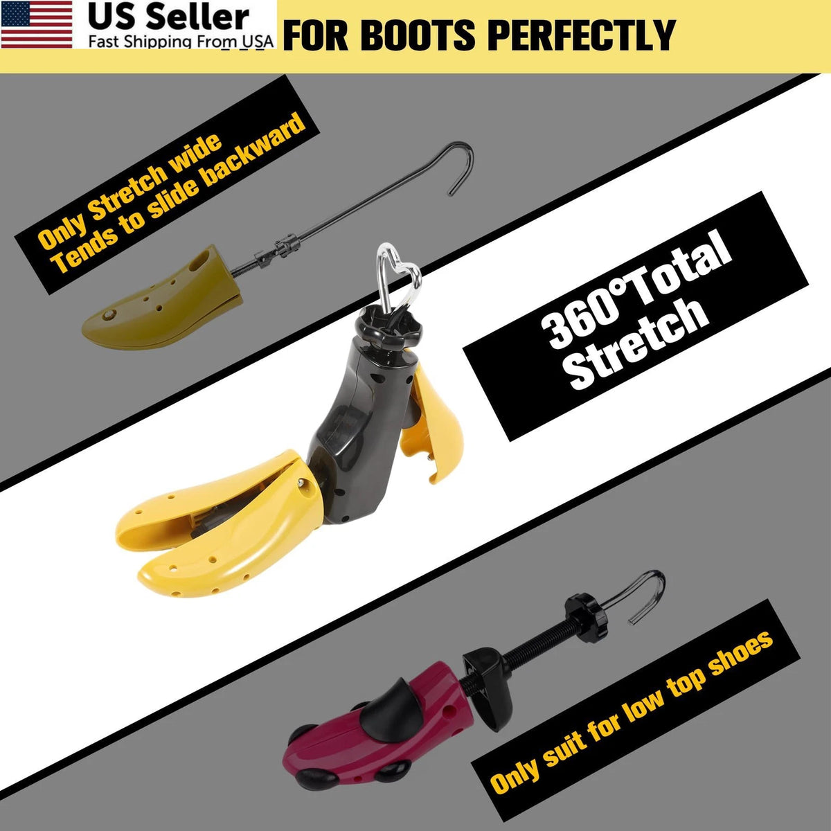 Shoe Stretchers for L (US Women 11-14, Men 10-14) - 1 Piece Yellow