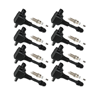 8PCS Ignition Coil & Spark Plug for Nissan Armada Titan Infiniti QX56 (2004–2015) - 1788335, 5C1482, CUF510