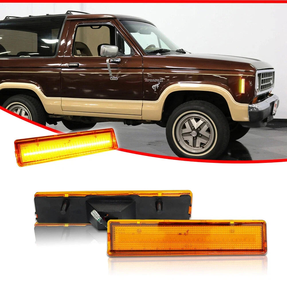 Amber Front Side Marker Light Set for Ford Bronco, F-150, F-250, F-350