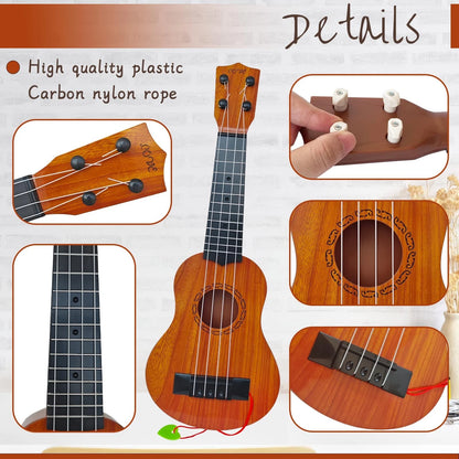 Kids Toy Ukulele Guitar 17 Inch Classical Wood Color