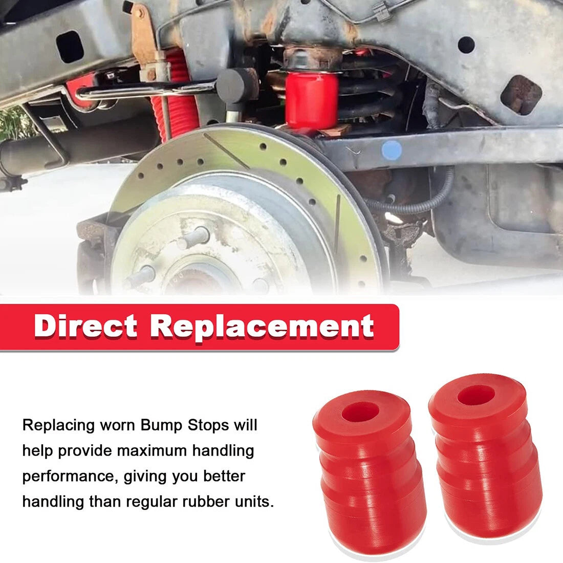 2X Polyurethane Front Bump Stop for Jeep Wrangler JK (2007–2018) 1-1303
