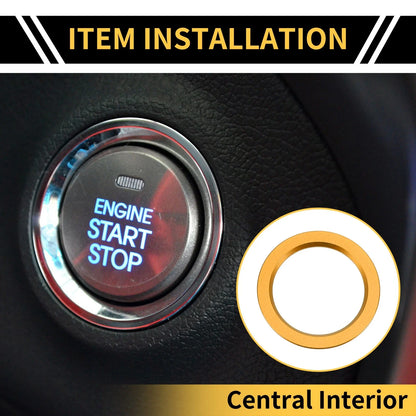 Engine Start Stop Button Knob Cover Ring for Toyota Tacoma (2016–2023) Gold Tone