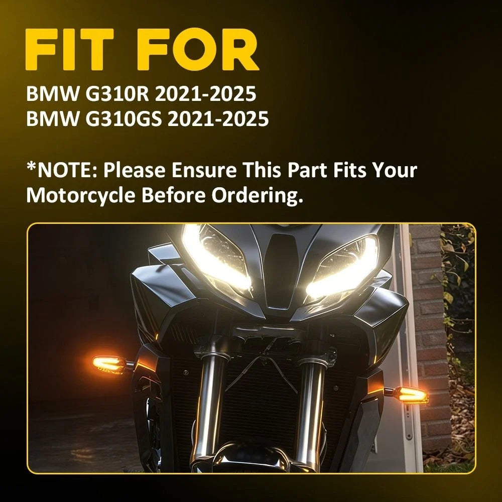 Smoked Lens Front LED Turn Signals for BMW G310R G310GS (2021–2025)