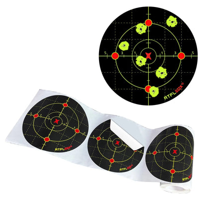 6 Inch Splatter Adhesive Bullseye for Fluorescent Yellow