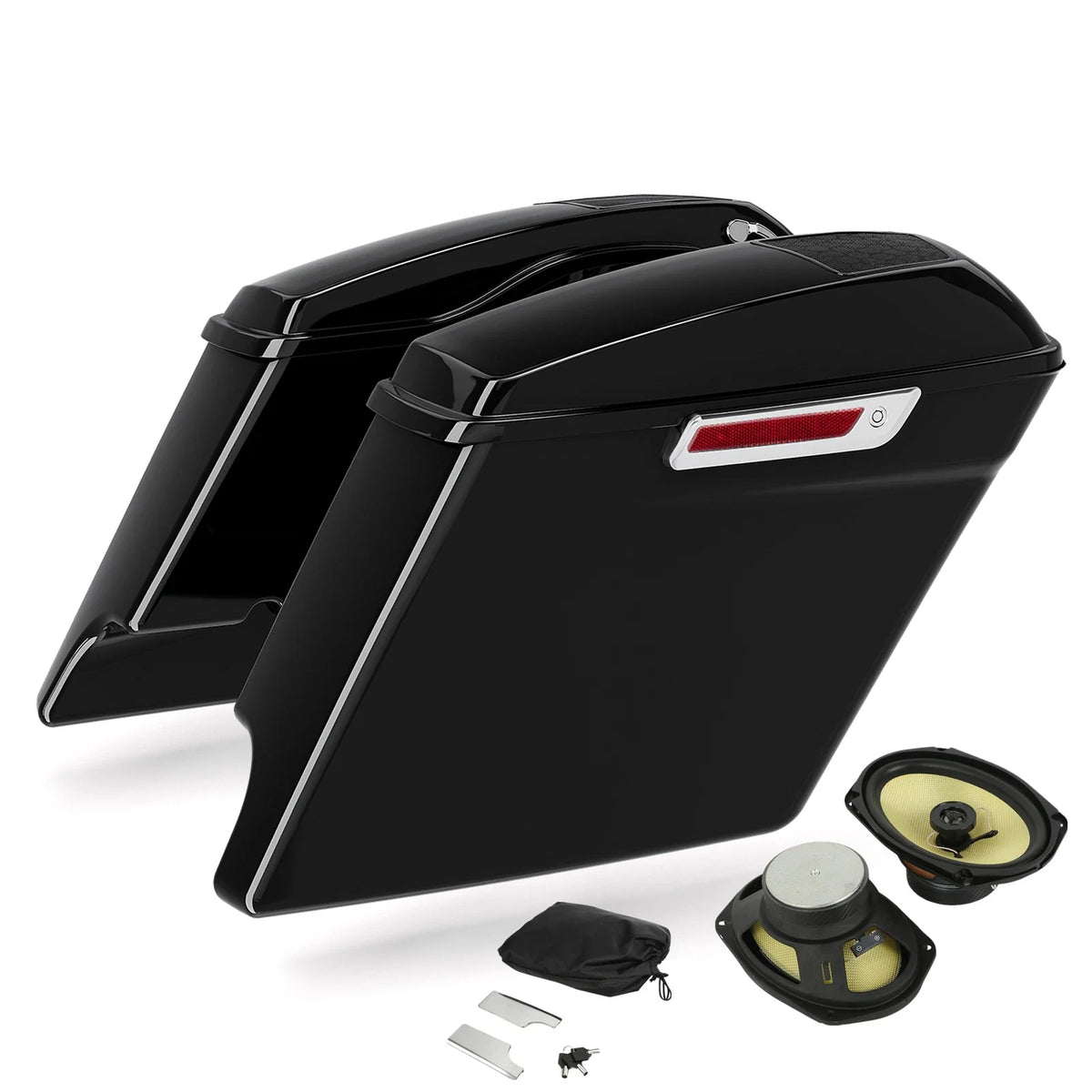 5" Extended Saddlebags with 6" x 9" Speakers for Harley Touring Street Glide (2014–2024)