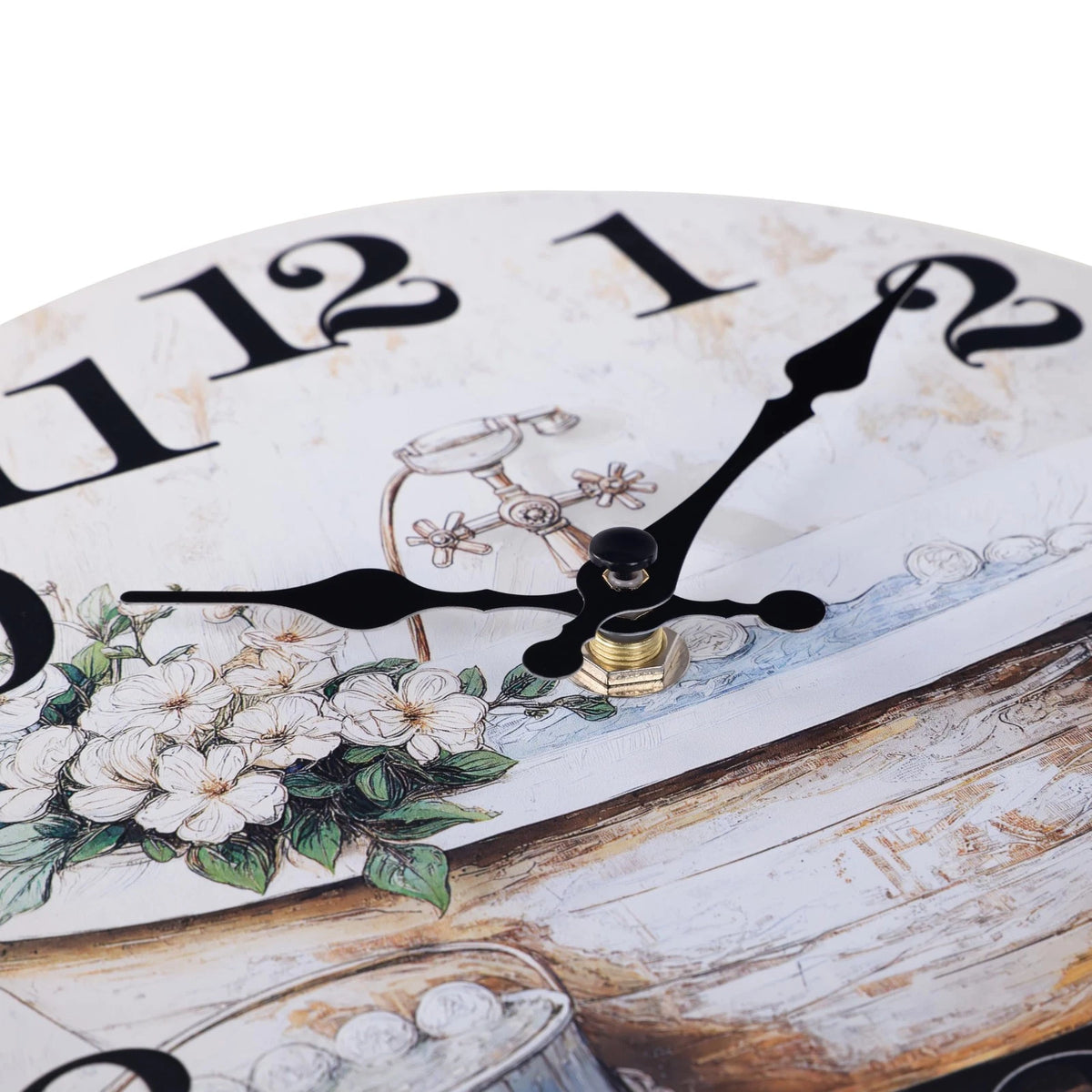 8" Rustic Waterproof Glass Wall Clock for Bathroom