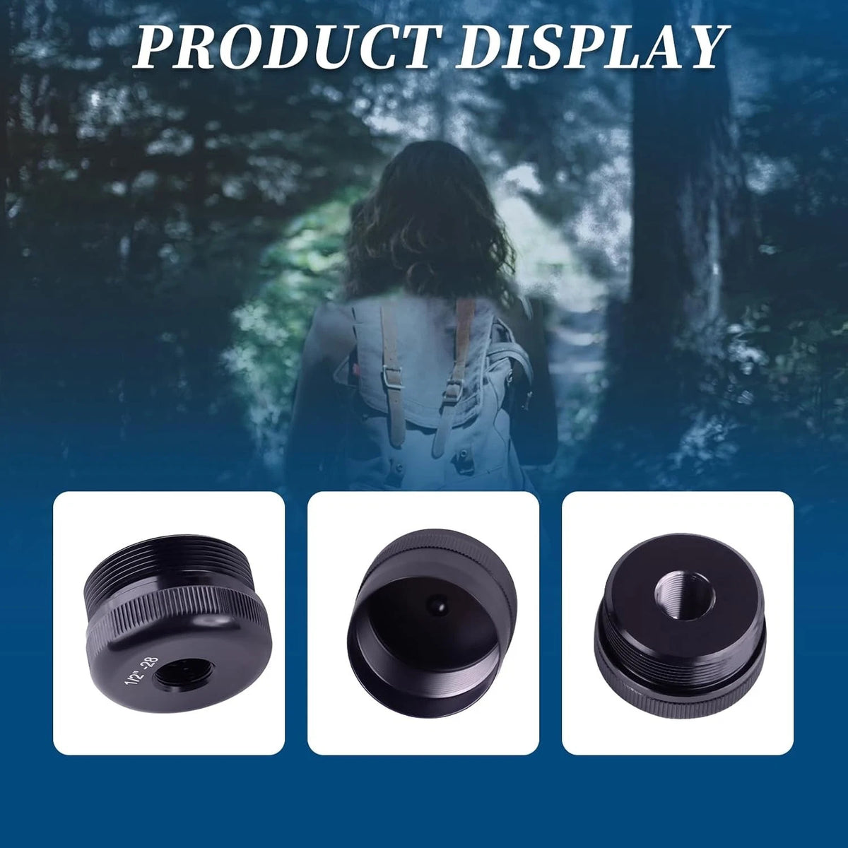 Set of 1/2-28 Aluminum End Caps for 6061 Aluminum Cell Cap Black