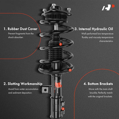 Set of 2 Front Struts w/ Coil Springs for Kia Forte (2010–2013) 1333496R, 1333496L, 172721, 172720