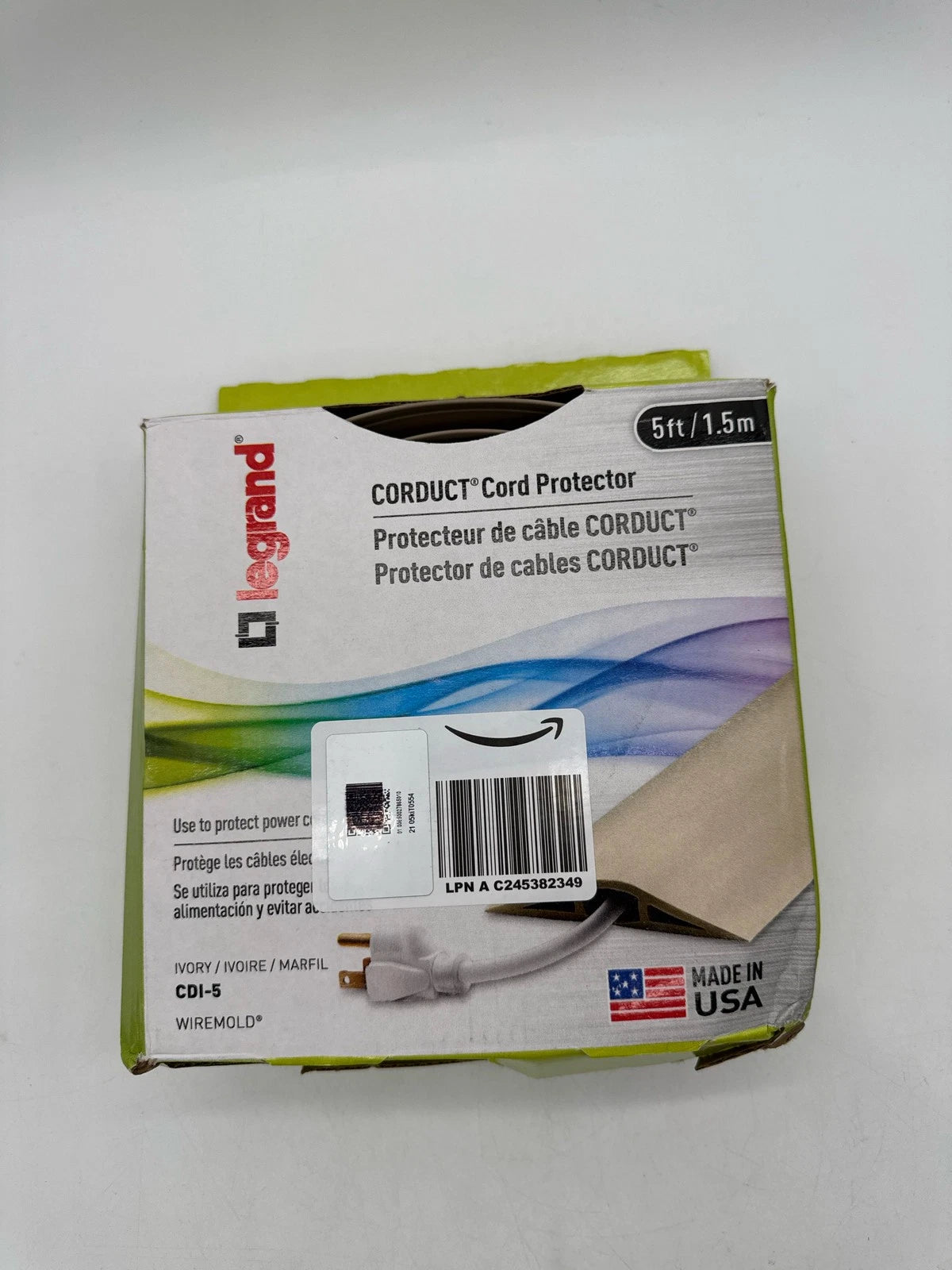 Wiremold Cord Cover Hider 5ft for Wall Mount TV CDI-5 Ivory