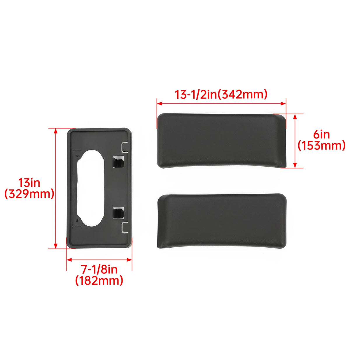 Front Bumper License Plate Bracket & Guards for Ford F150 (2009–2014)