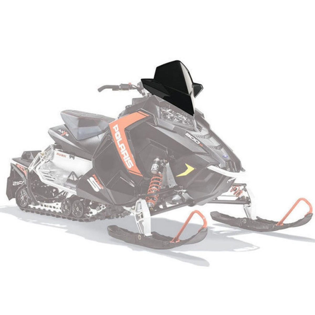 Flatland Mid Windshield for Polaris Snowmobile (OEM, Black, 2880390)