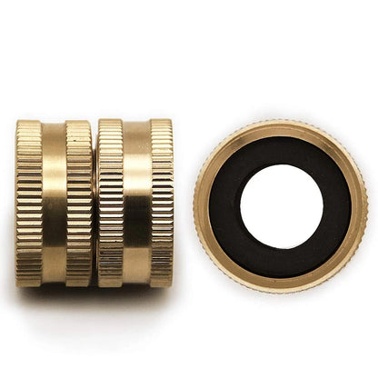 2X Brass Garden Double Female Swivel Connector for Garden Hose