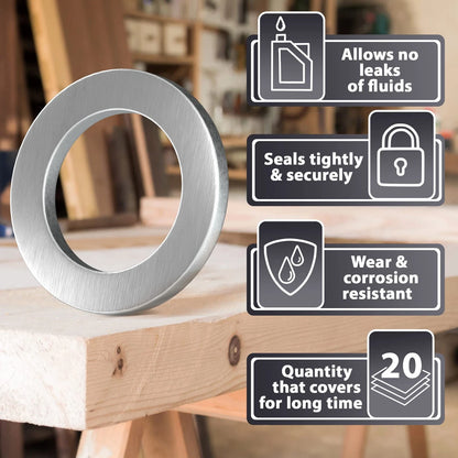 Oil Drain Plug Washer for 20mm Applications (Silver)