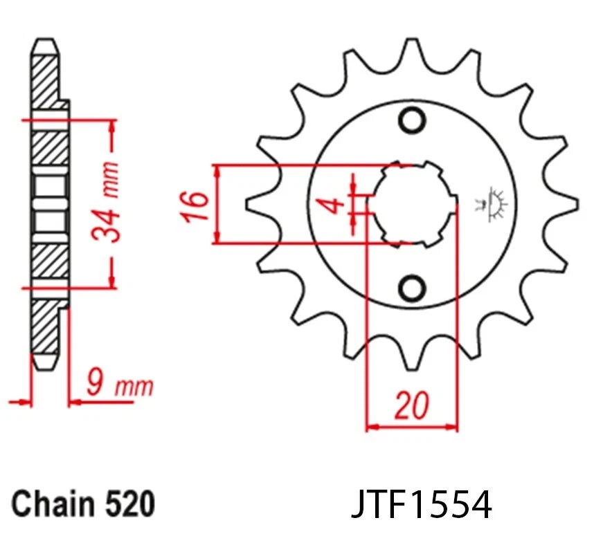 13T Front Steel Sprocket for Yamaha Blaster 200 (1988–2006) JTF1554.13