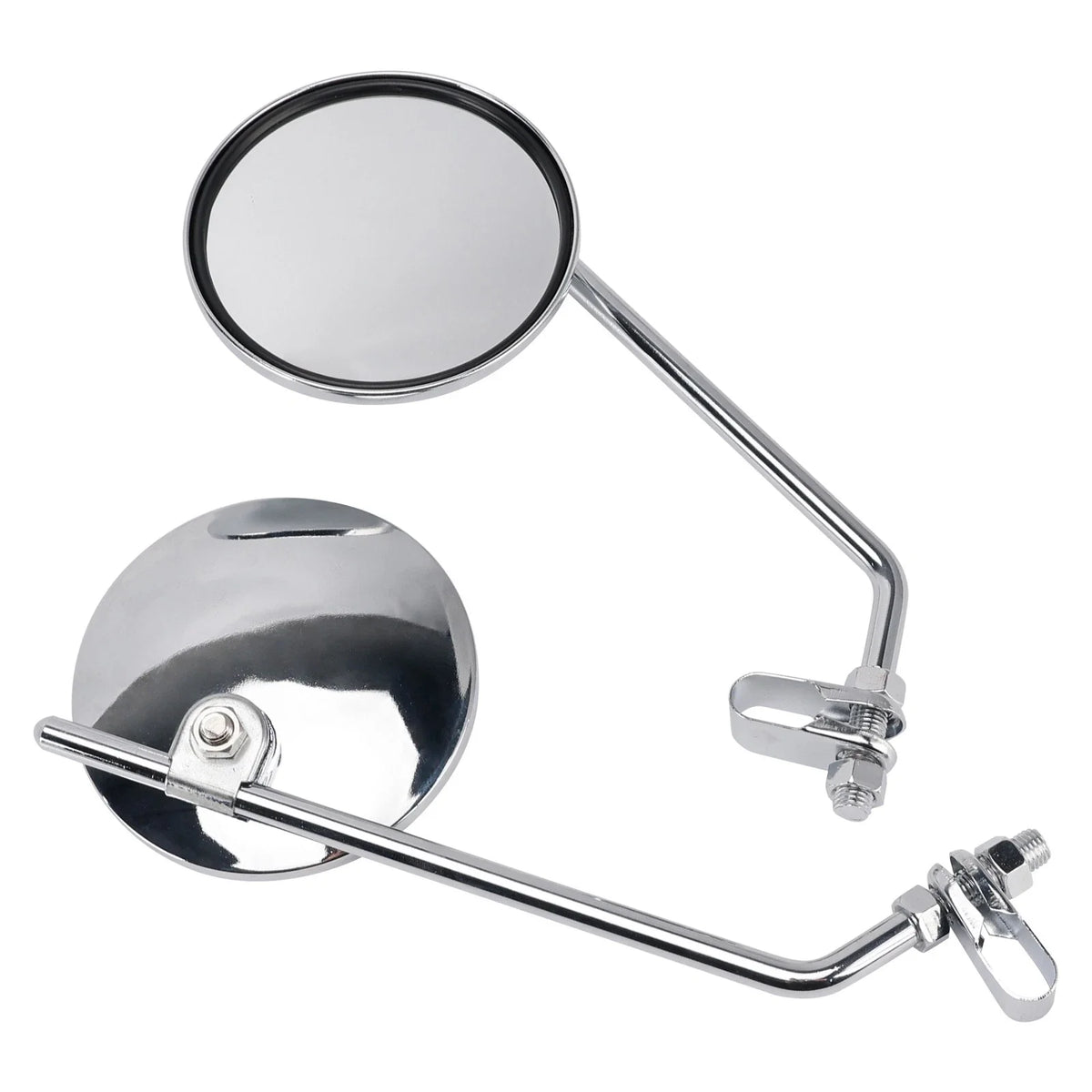 Pair of 4" Chrome Clamp-On Mirrors for Honda Chopper Bobber (Vintage)