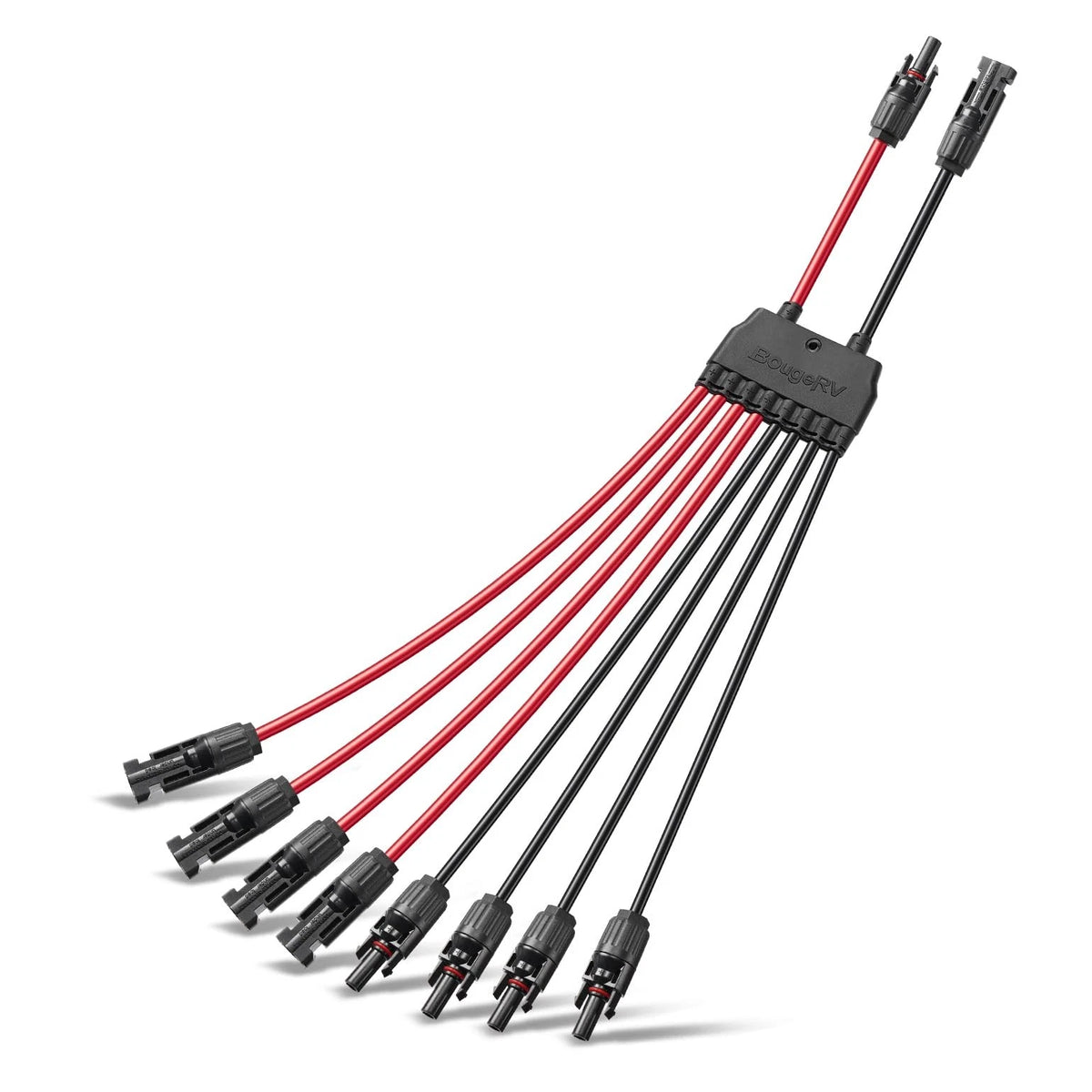 Set of 2 BougeRV Solar Parallel Connectors MFFFF/FMMMM, Black and Red