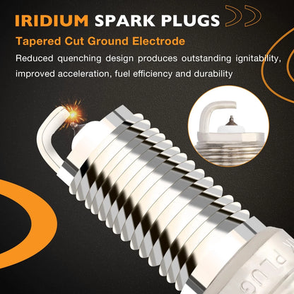 Set of 4 Ignition Coil Packs & Iridium Spark Plugs for Dodge