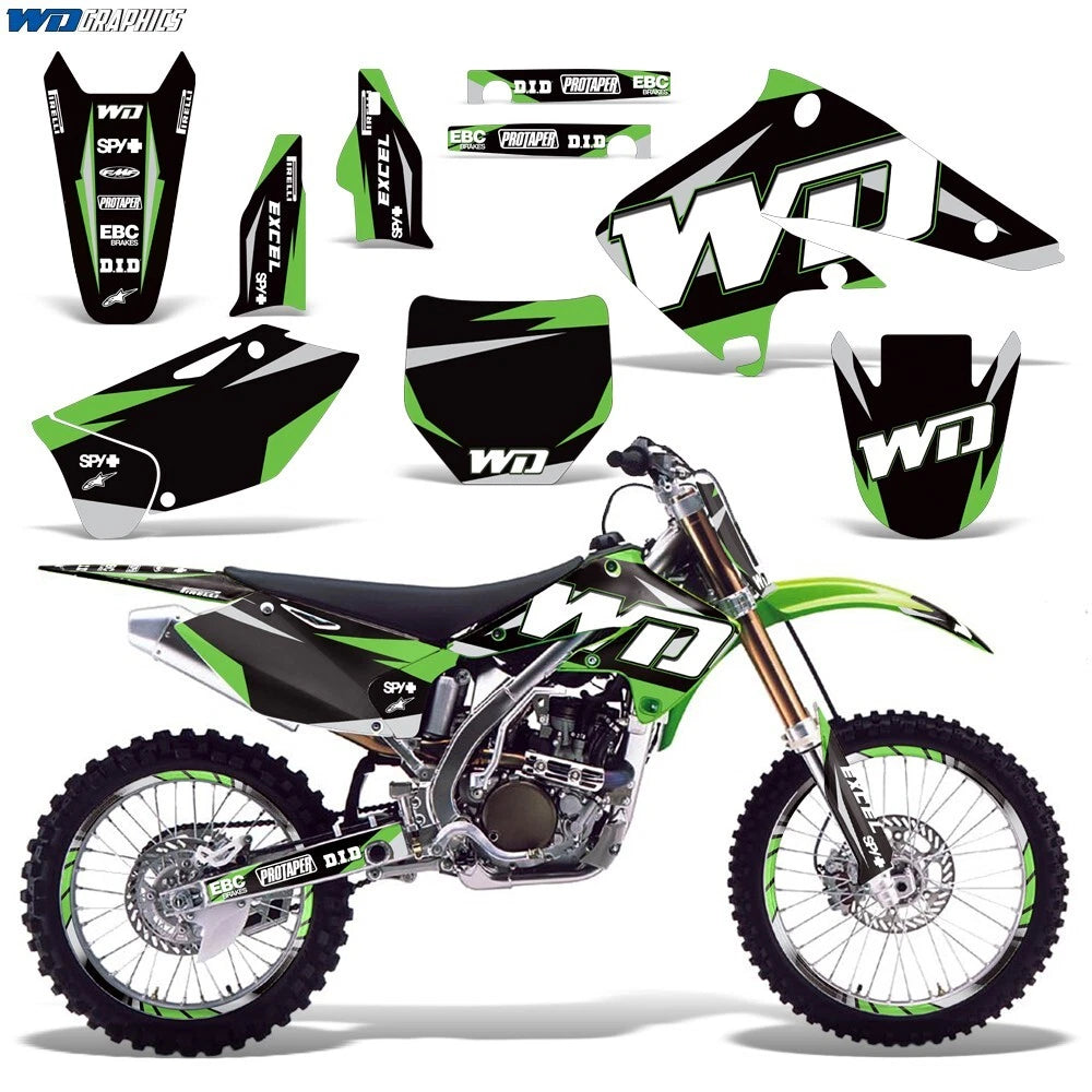 Graphic Decals Stickers for Kawasaki KX250F (2004–2005)