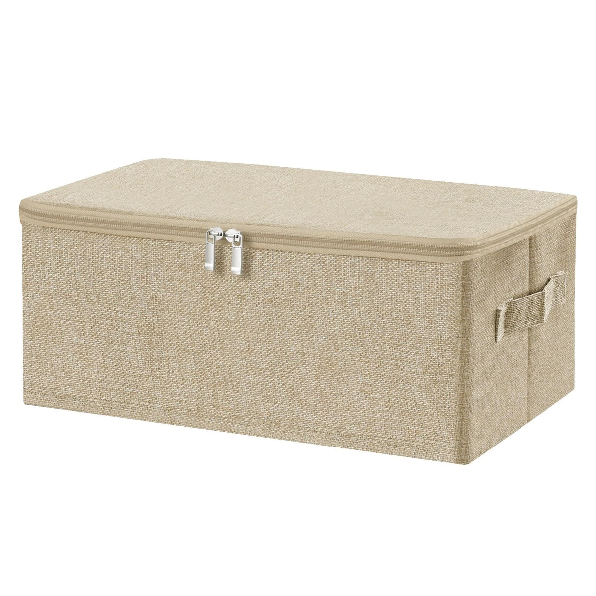 Set of 4 Storage Bins with Zipper Lids for Home Organization (13 Qt)