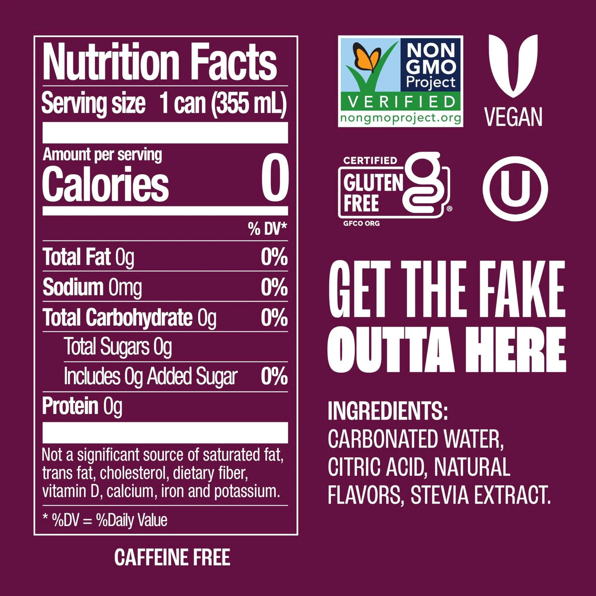 8-Pack Zevia Zero Sugar Soda, Black Cherry, 12 oz Cans