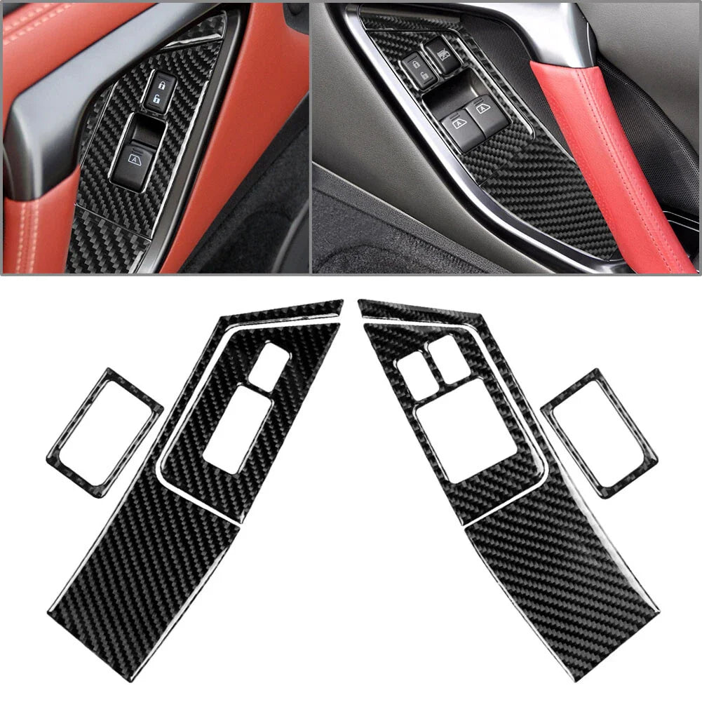 6 x Door Window Lift Switch Button Panel Cover for Nissan GTR R35 (08-16)