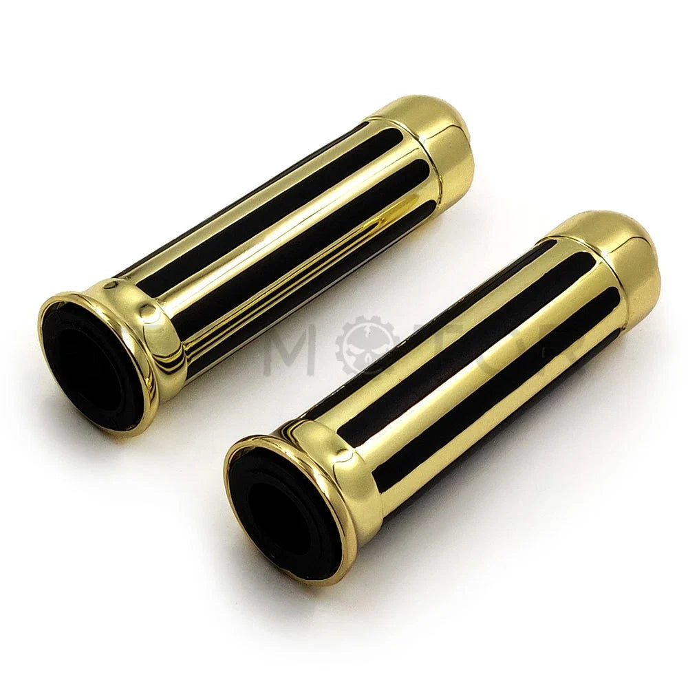 Skull Hand Grips for Harley XL 883 Hugger Sportster (7/8", Gold)