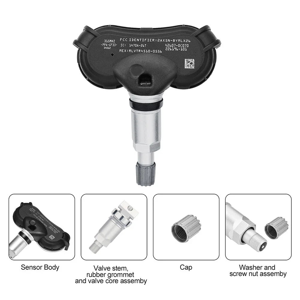 4PCS TPMS Tire Pressure Sensor for Toyota Sienna Tundra Sequoia (2012–2023)