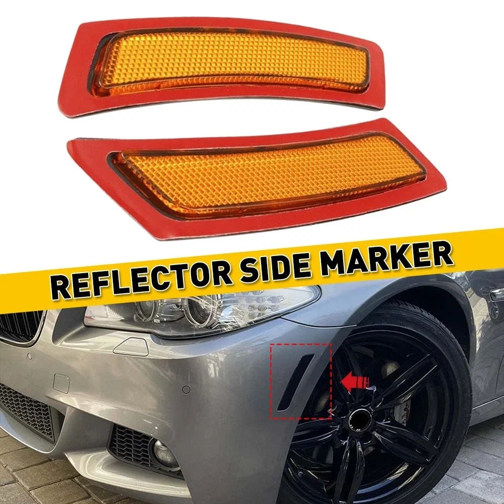 2X Amber Side Bumper Marker Light Reflector for BMW 5 Series F10 (2011–2016)